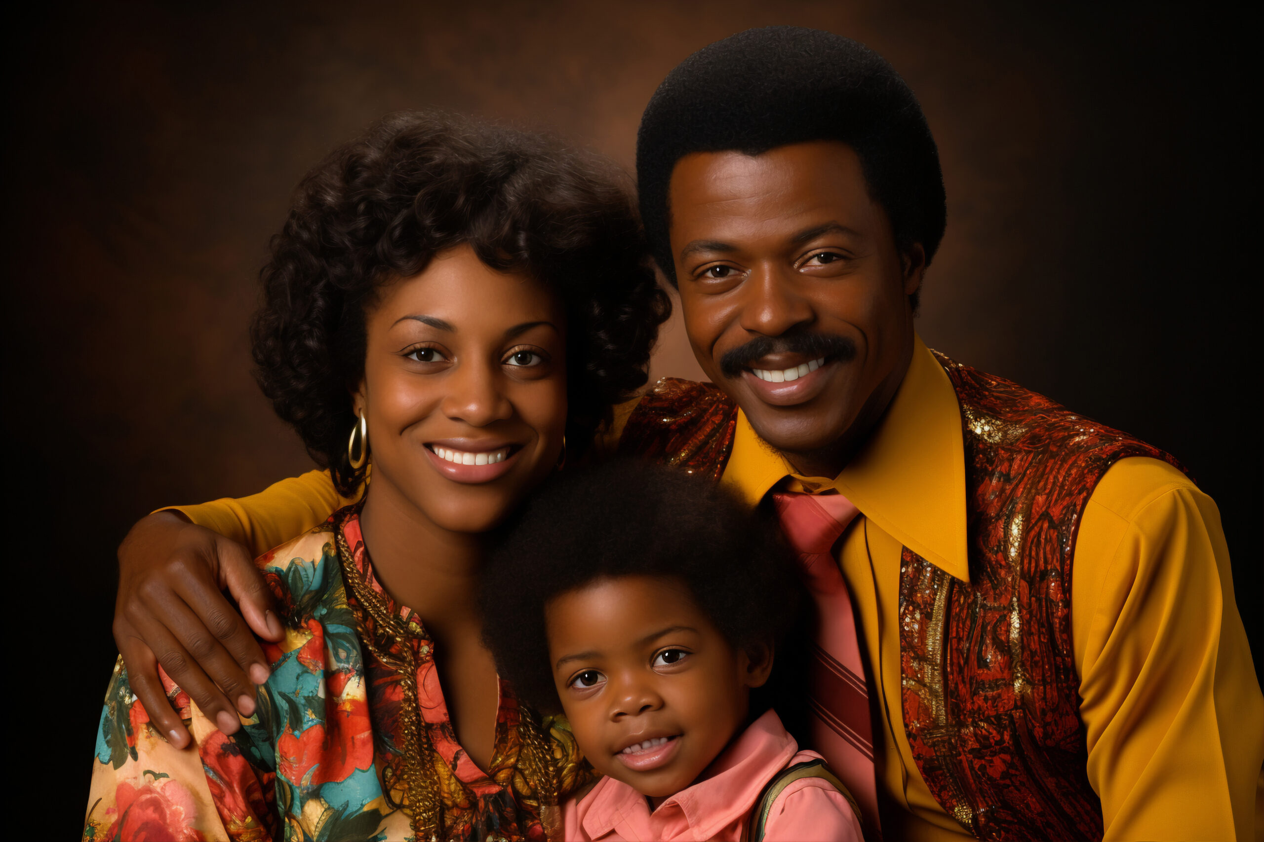 front-view-beautiful-family-posing-vintage-portrait